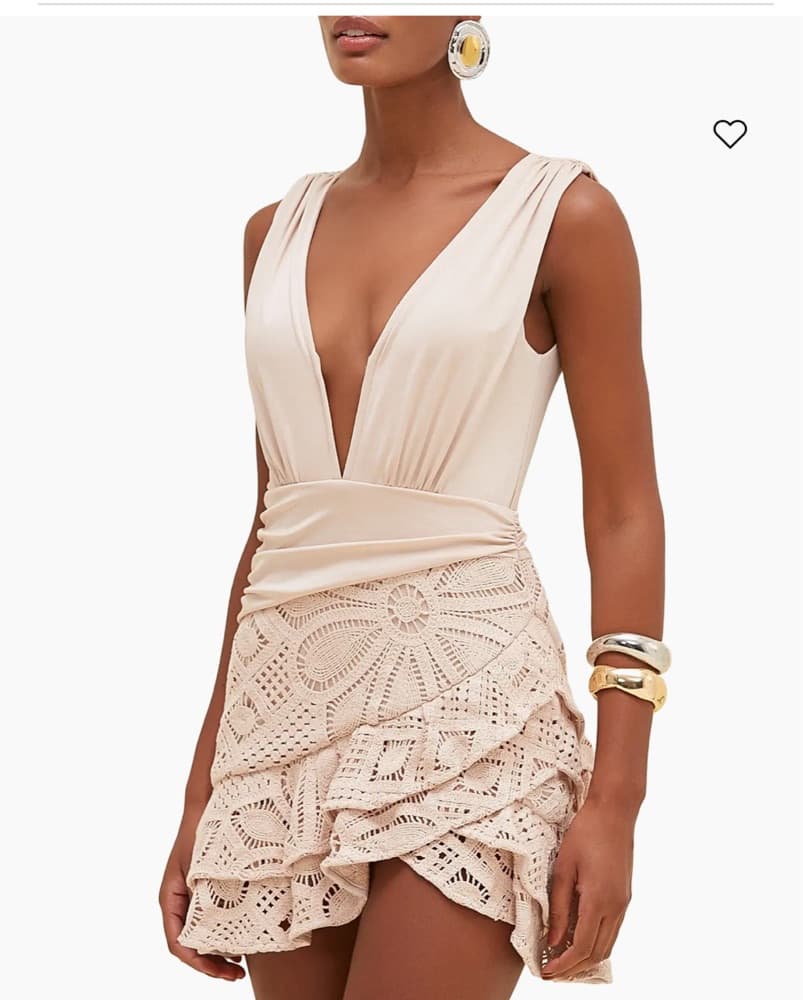 PATBO FLOWER CROCHET MINI DRESS - Image 1