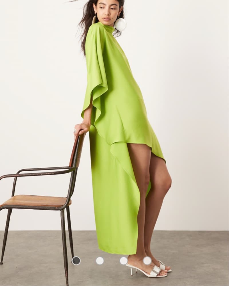 Asos High Neck Cape Asymmetrical Dress - Image 3