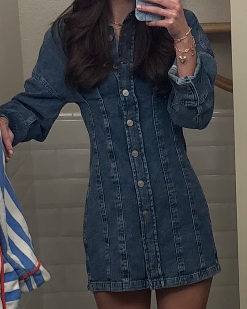 Reformation Denim Shirtdress - Image 3