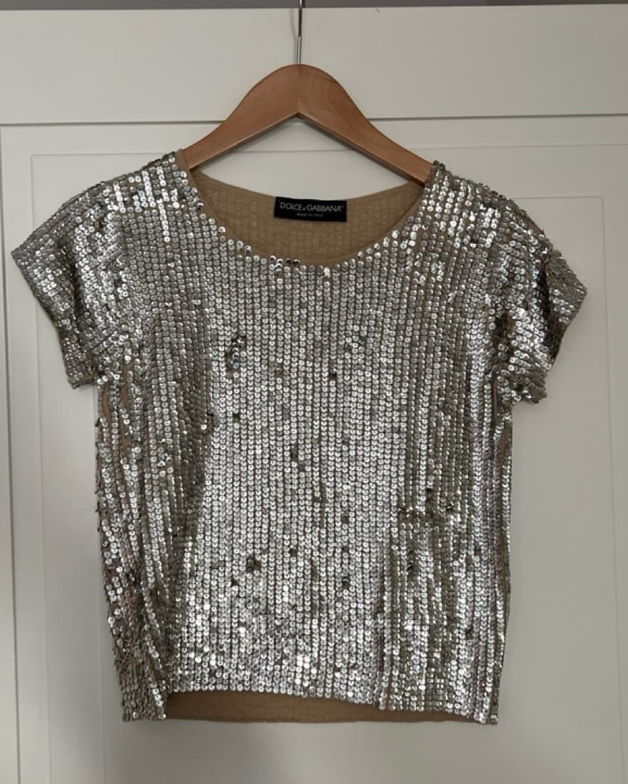 DOLCE GABBANA VINTAGE SEQUIN TSHIRT - Image 1