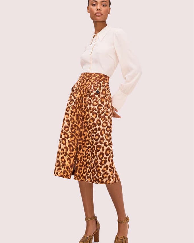 Kate Spade Leopard Midi Skirt - Image 1