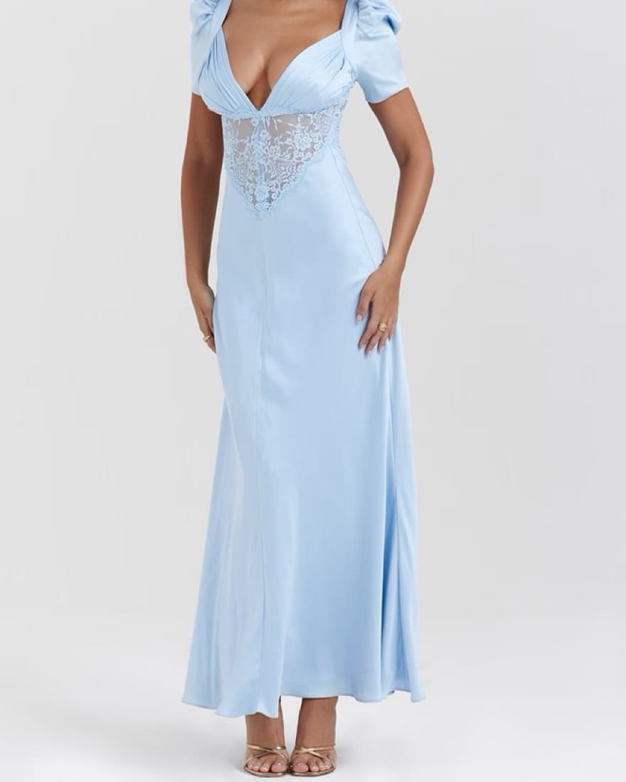 House of CB Rafaela Blue Dress - Image 4