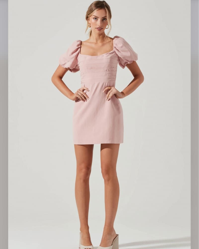 ASTR THE LABEL Pink Linen Dress - Image 3