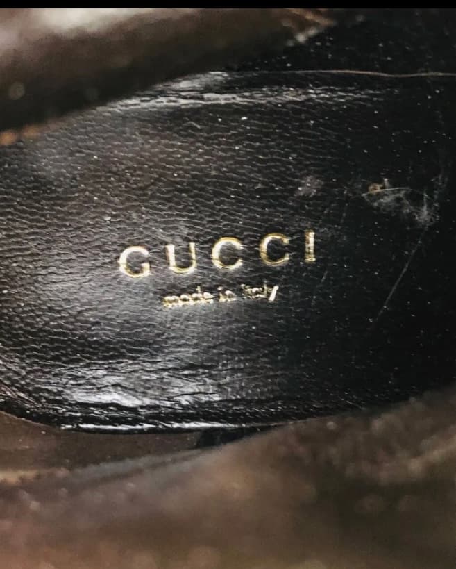 GUCCI size 37 brown leather heeled BOOTS - Image 2