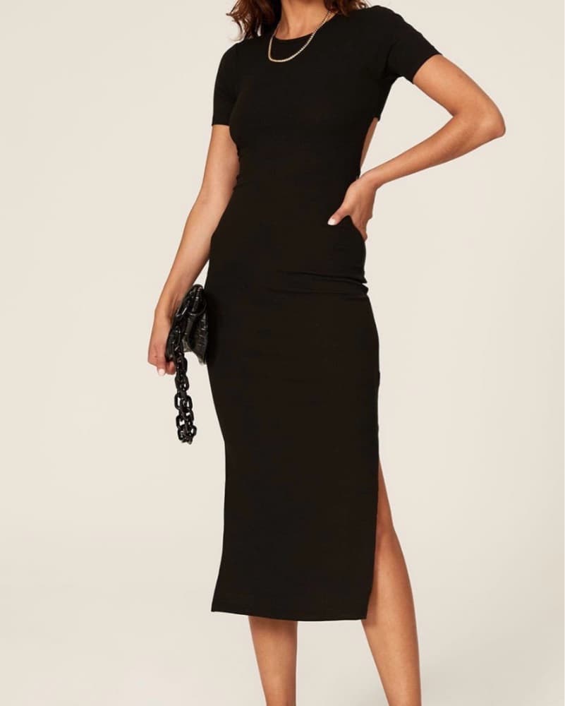 LNA Nara Cut Out Black Midi Dress - Image 2