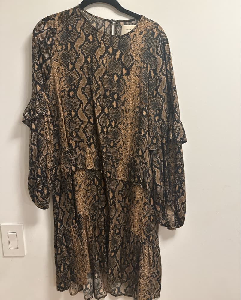 Captivating Snake Print Midi Dress - Image 1