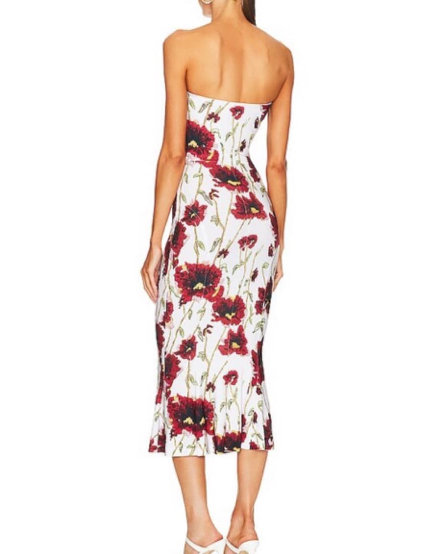 Norma Kamali Midi Floral Fishtail Dress - Image 5