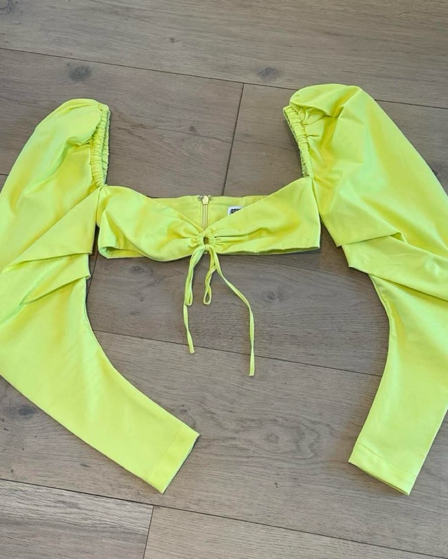 Mistress Rocks Neon Yellow Crop Top - Image 4