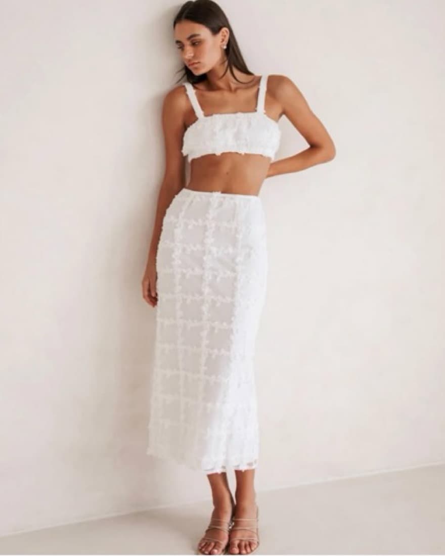 White Sabo Skirt Set - Image 1