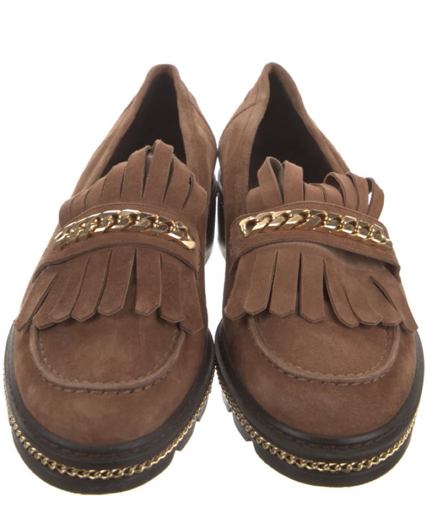 Stuart Weitzman Brown Suede Loafers - Image 1