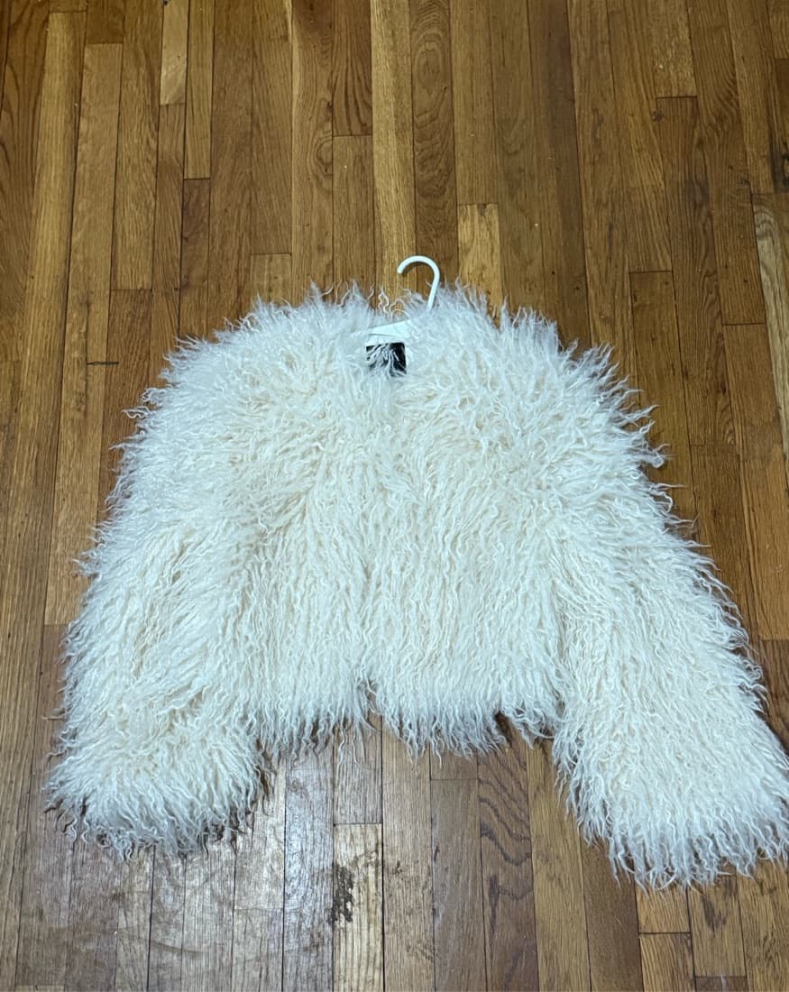 Zara Faux Fur Jacket ( White)  - Image 6