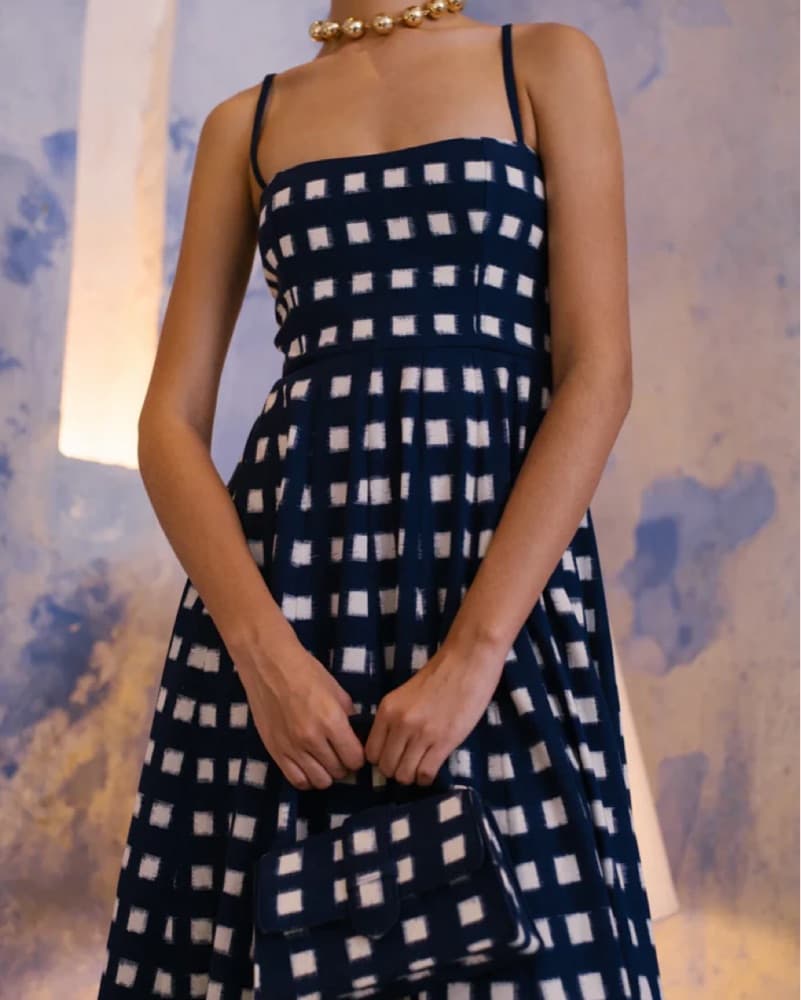 De Castro Moda Navy Checkmate Dress - Image 2