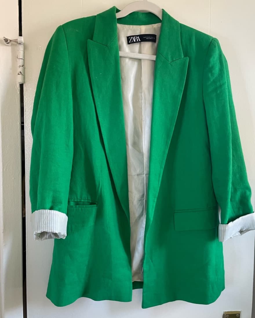 Green linen Zara blazer - Image 3