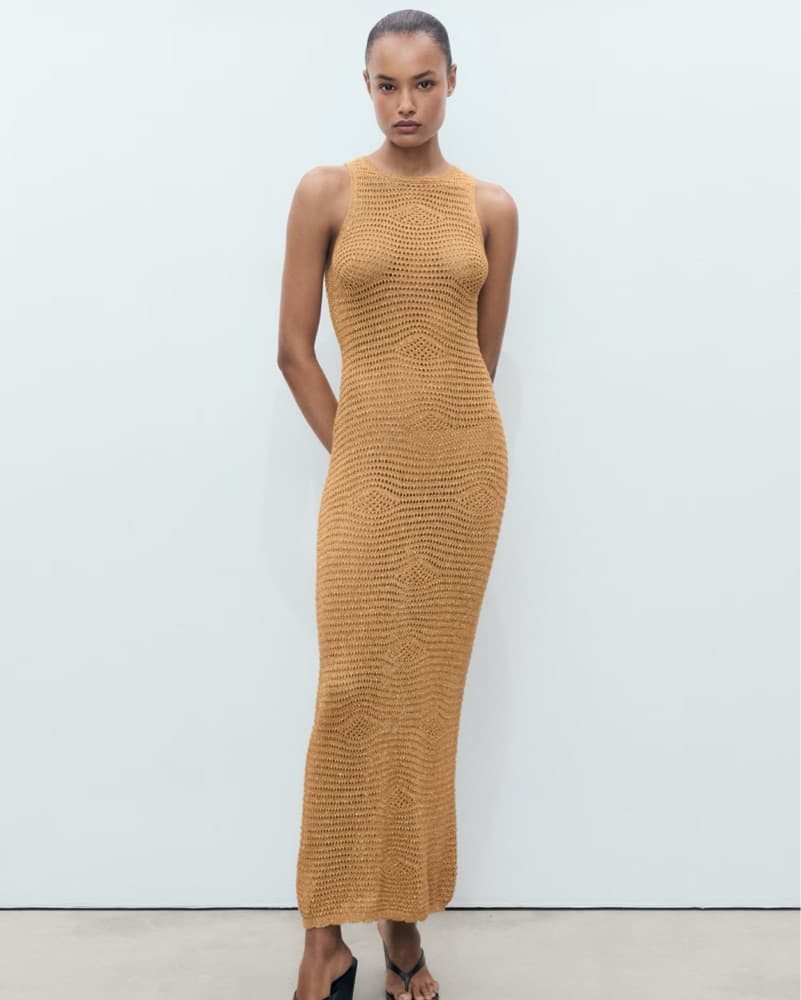Mango gold Crochet Dress - Image 2