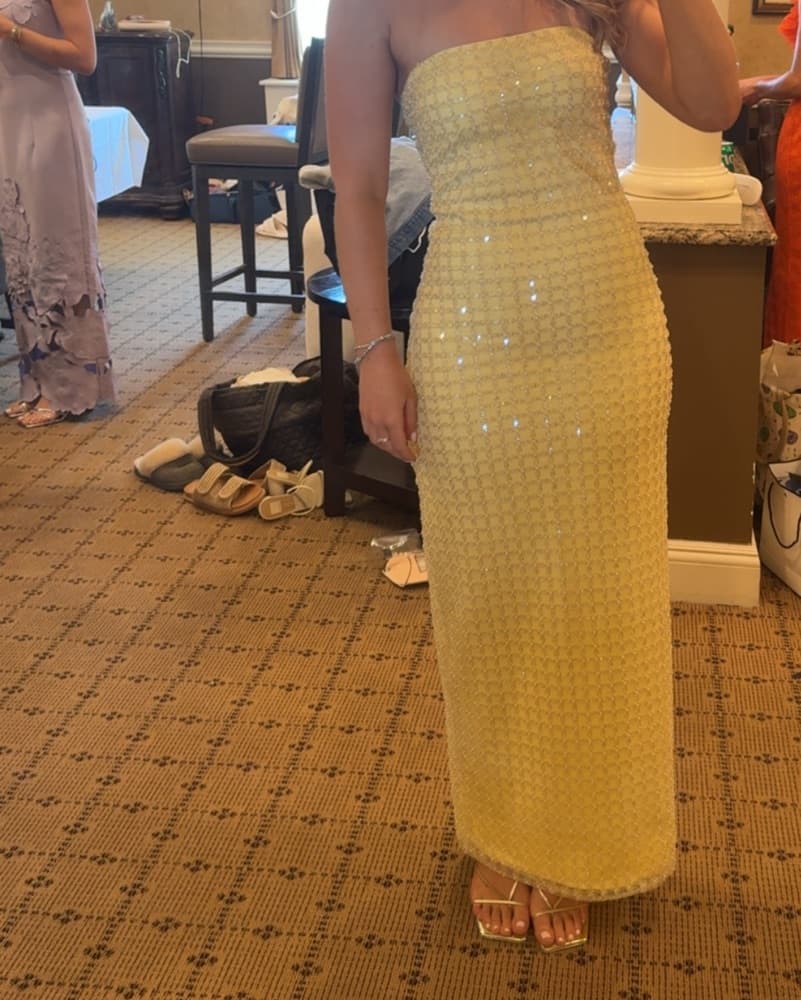 Rotate Embellished Strapless Gown - Image 2