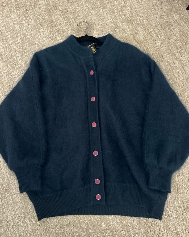 Mohair style blue oversized cardigan - Image 1