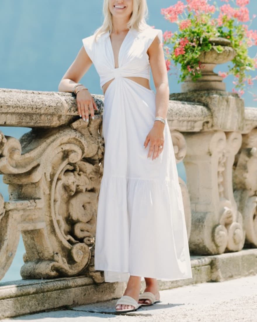 A.L.C. White Cutout Midi Dress - Image 4