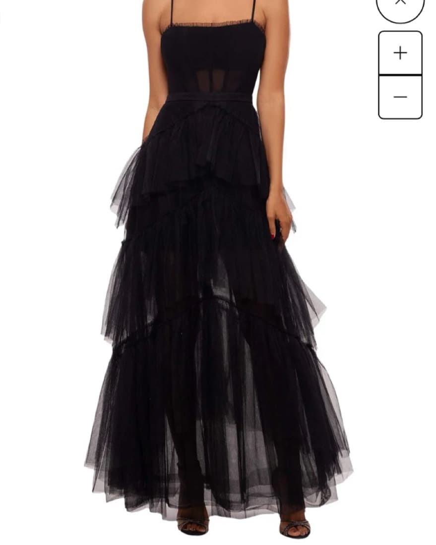 Betsey & Adam Tiered Tulle Corset Dress - Image 1