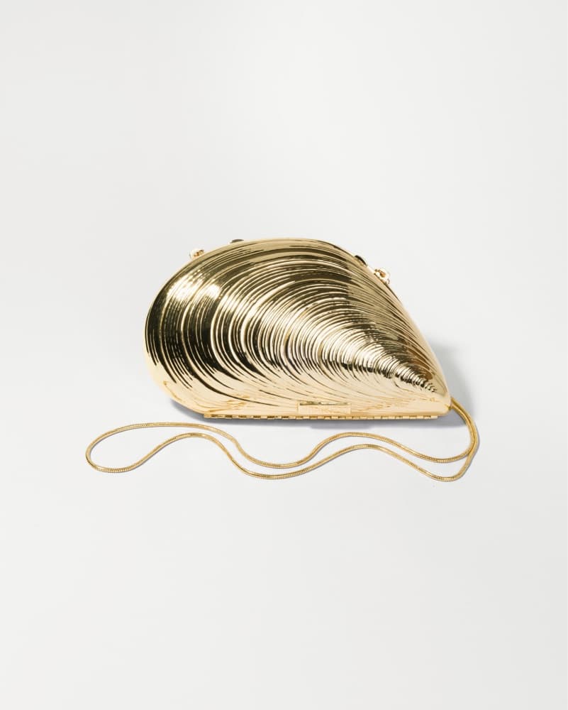 SIMKHAI Bridget Metal Oyster Clutch - Image 1