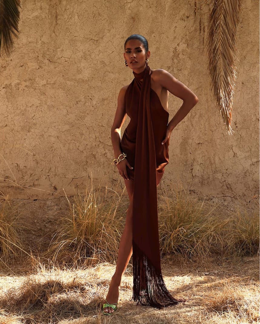 Rat & Boa Serafia Dress Cocoa - Image 1