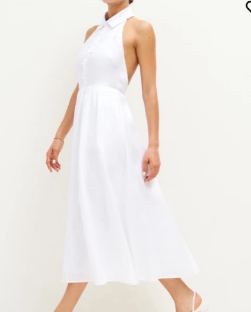 Reformation Tace Linen White Midi Dress  - Image 2