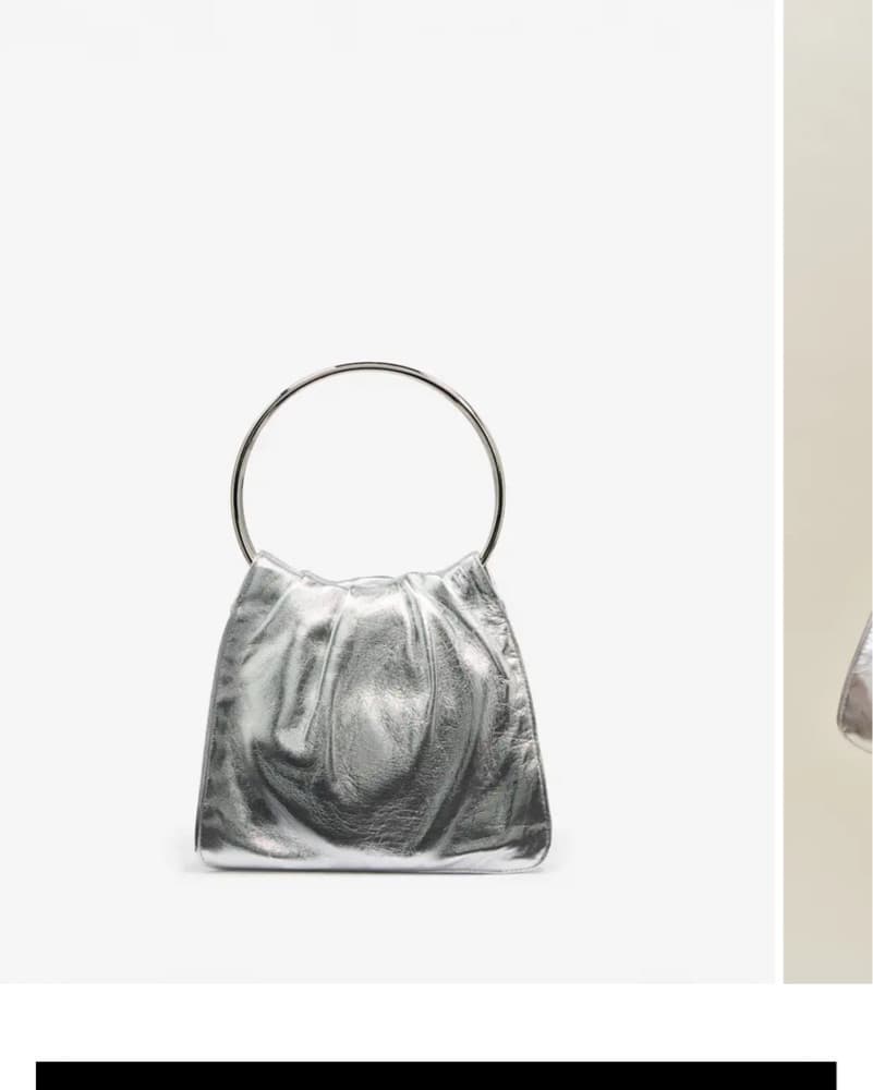 Reformation Mini Bag Silver Leather - Image 2