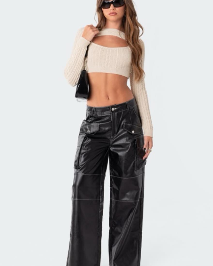 Black Leather Pants  - Image 1