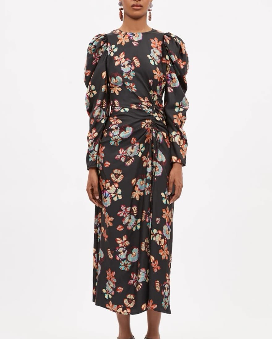 $890 Ulla Johnson Floral Midi Dress - Image 2