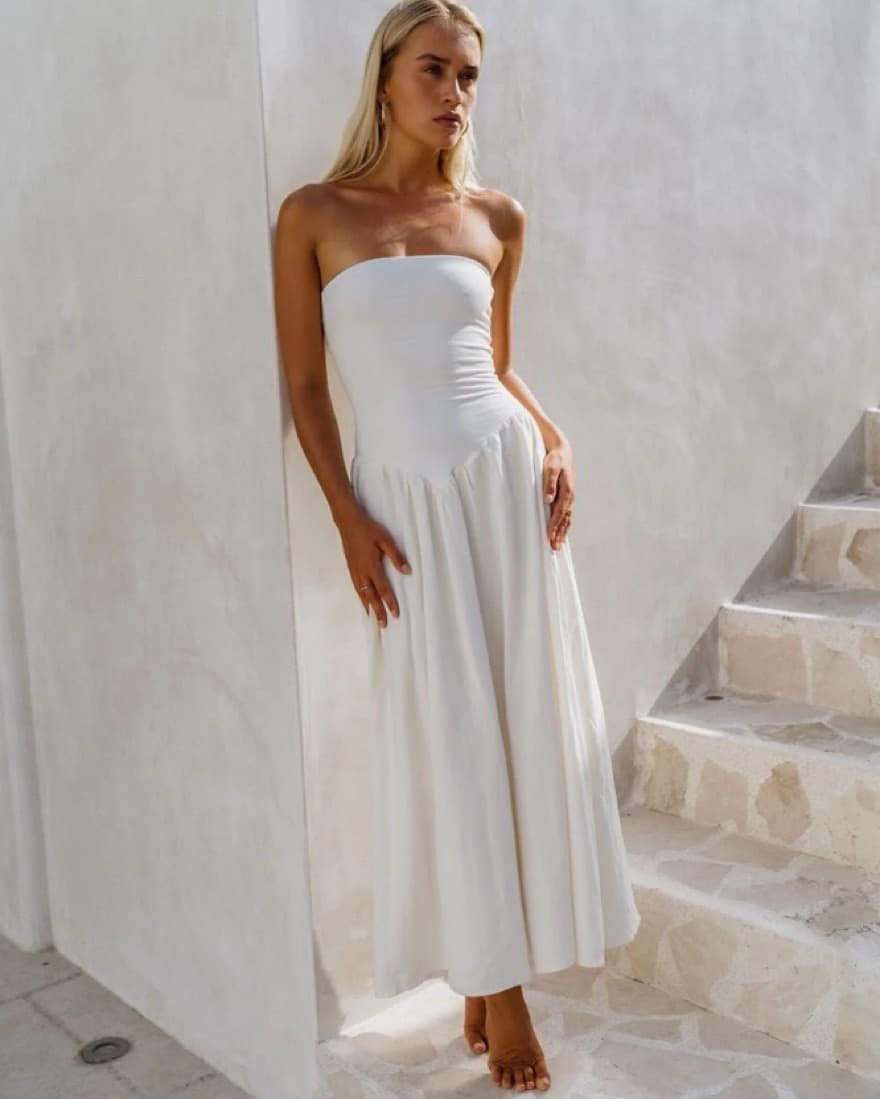 Mackenzie Dress In White Linen (RESA) - Image 1