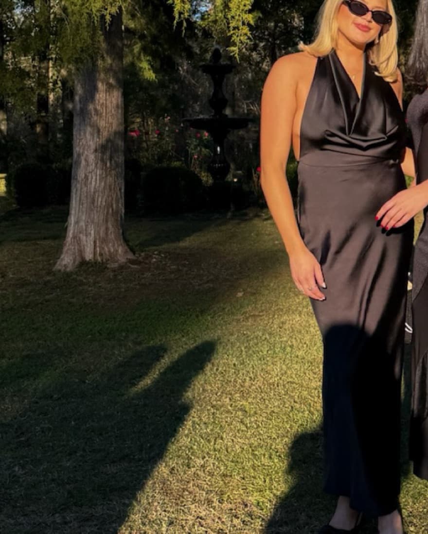 Black Satin Zara Dress - Image 3
