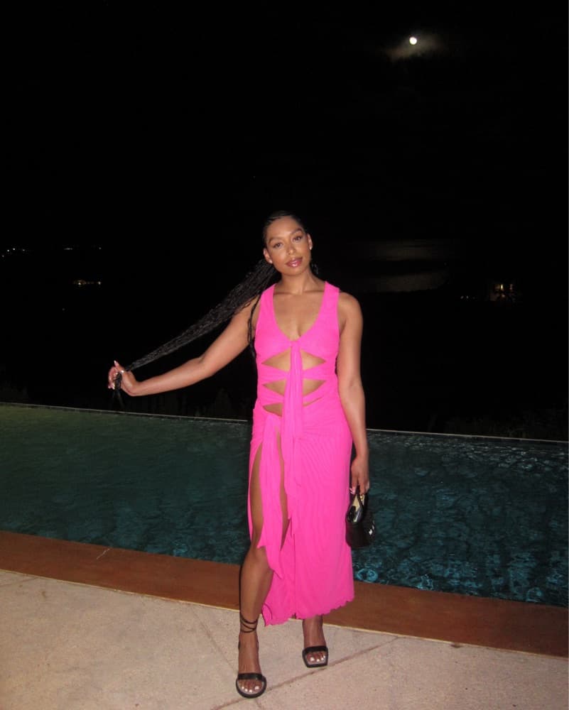 Superdown Hot Pink Mesh Dress - Image 1