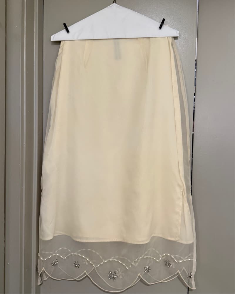 Chic Cream Embellished Midi Dress - Image 2