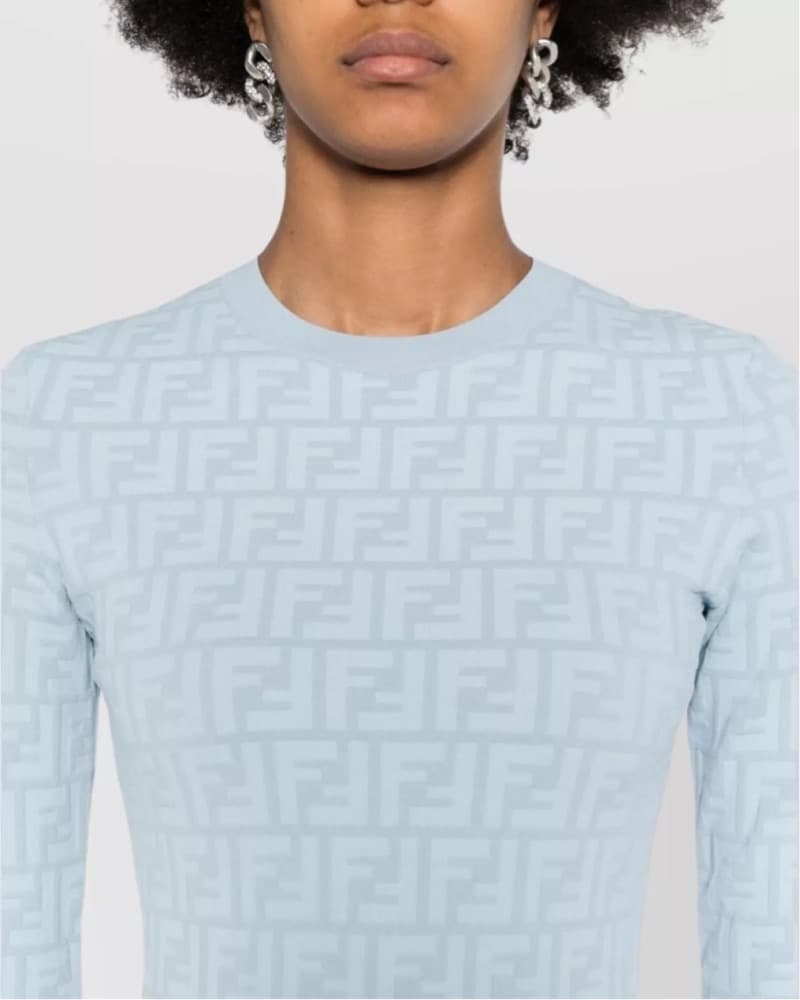 Fendi Body Con Ribbed Mini Dress - Image 4