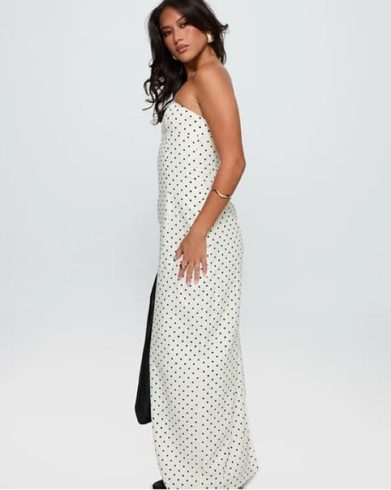 Linen Polka Dot Maxi Dress - Image 3