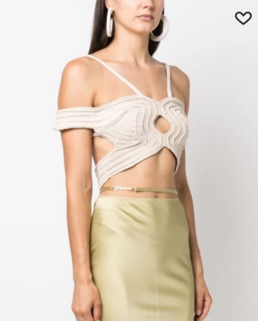 Cult Gaia Kylah Cut-Out Crochet Top - Image 1