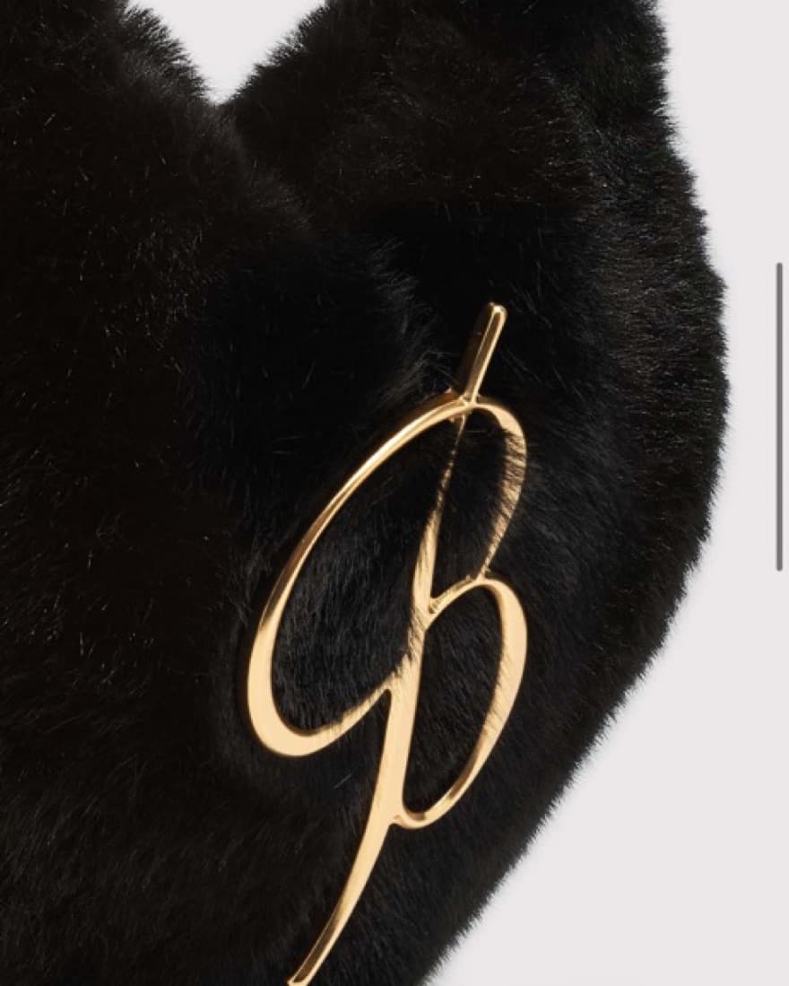 Blumarine Heart Fuzzy Eco Fur Purse Bag - Image 2