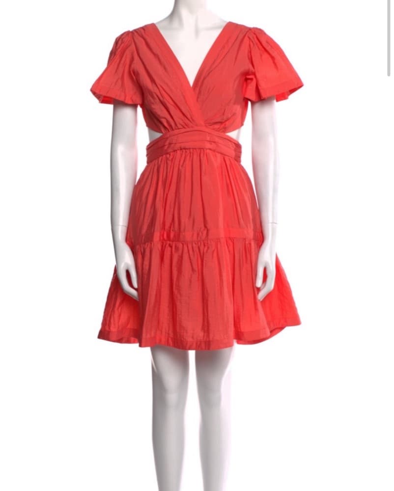 Cinq A Sept Redish Orange Cut Out Dress  - Image 1