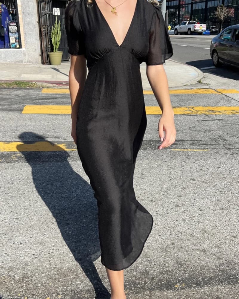 Elegant Black Midi Dress - Lisa Says Gah - Image 1