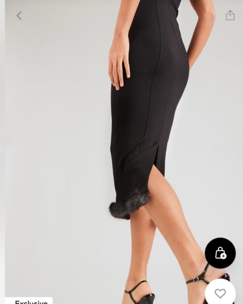 About You Faux Fur Strapless Dress - Image 3