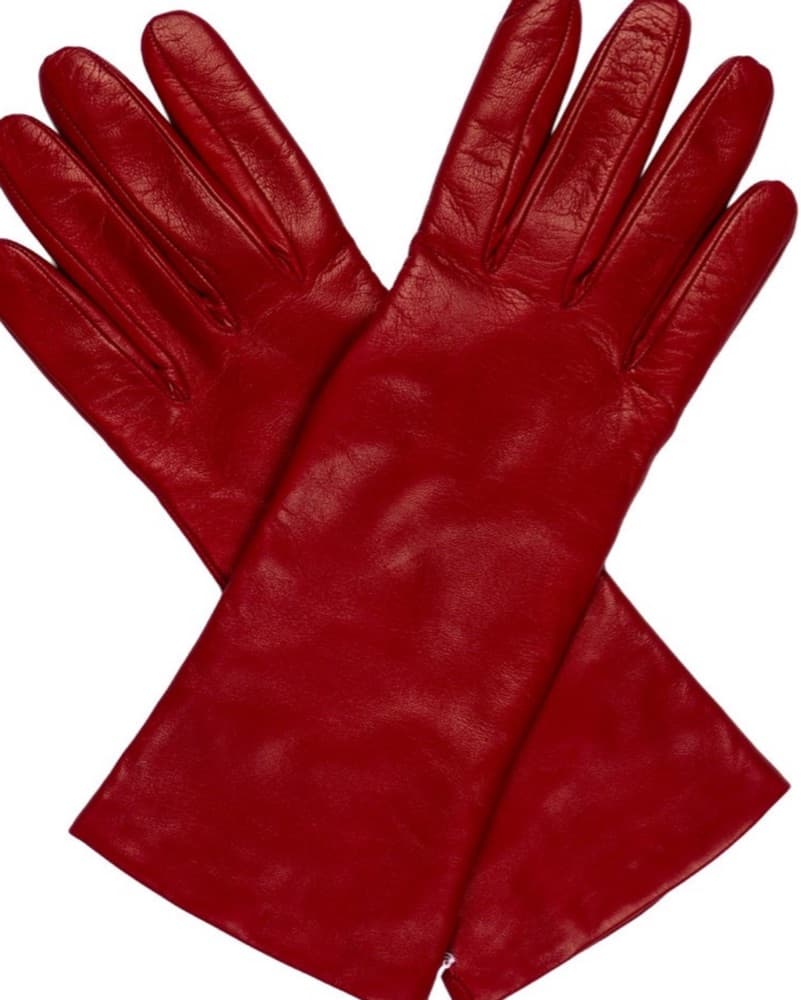 Portolano Above-Wrist Red Leather Gloves - Image 2