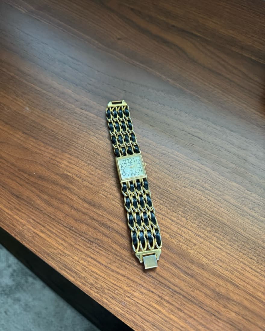 Vintage Gold Black Zeemex Art Deco Watch - Image 4