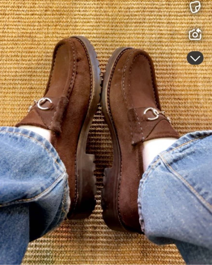 Gucci Brown Suede Loafers - Image 1