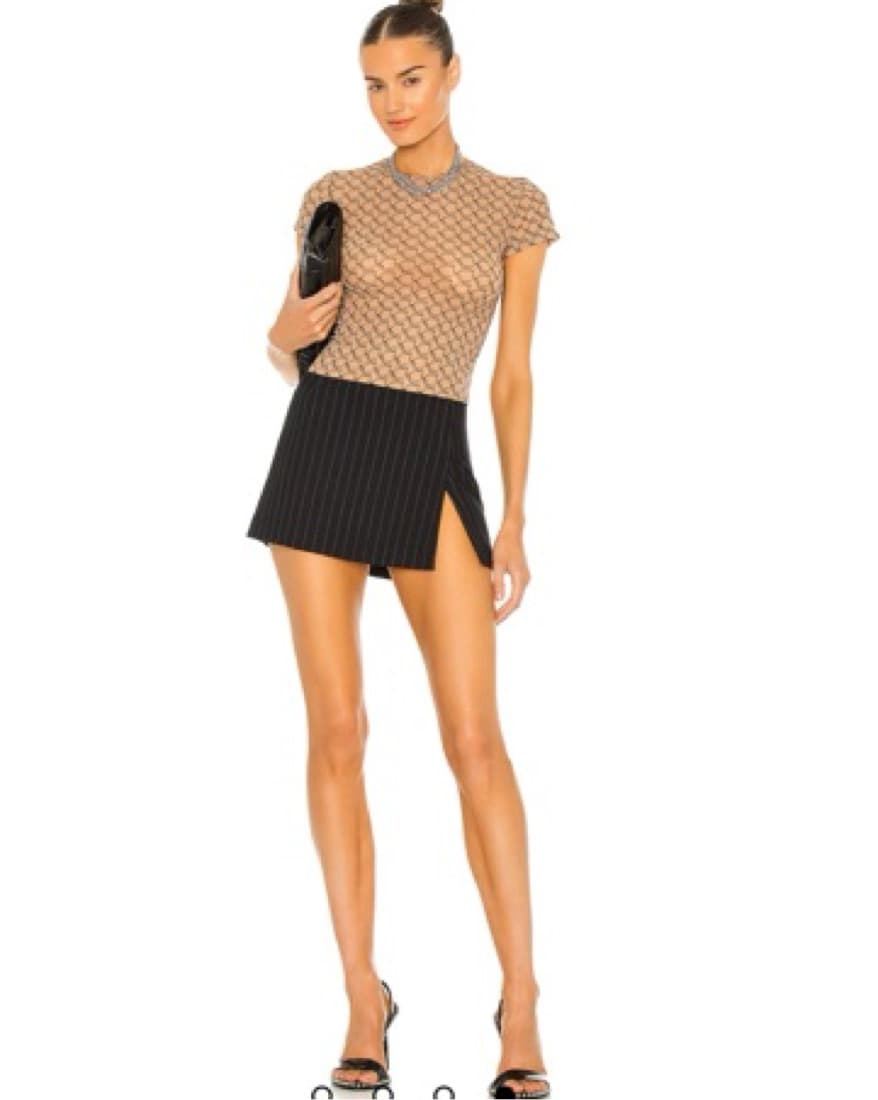 Miaou Baby Tee in Nude Monogram - Image 3