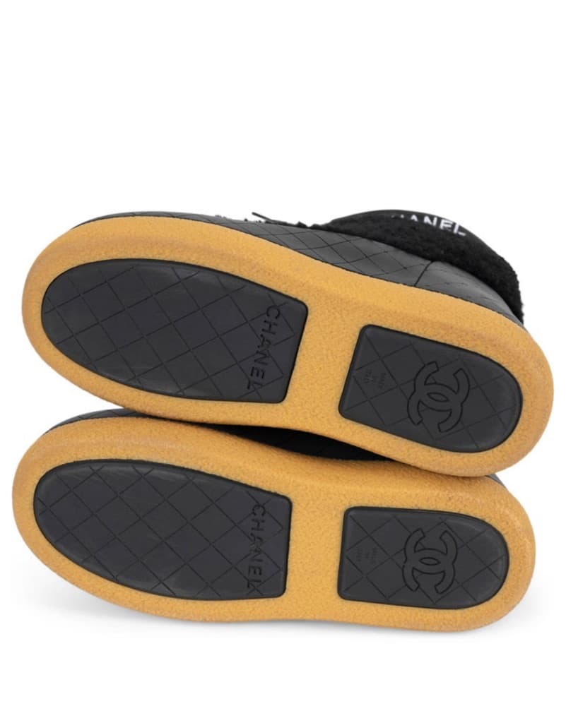 Chanel Tweed Sheepskin Snow Boots - Image 3