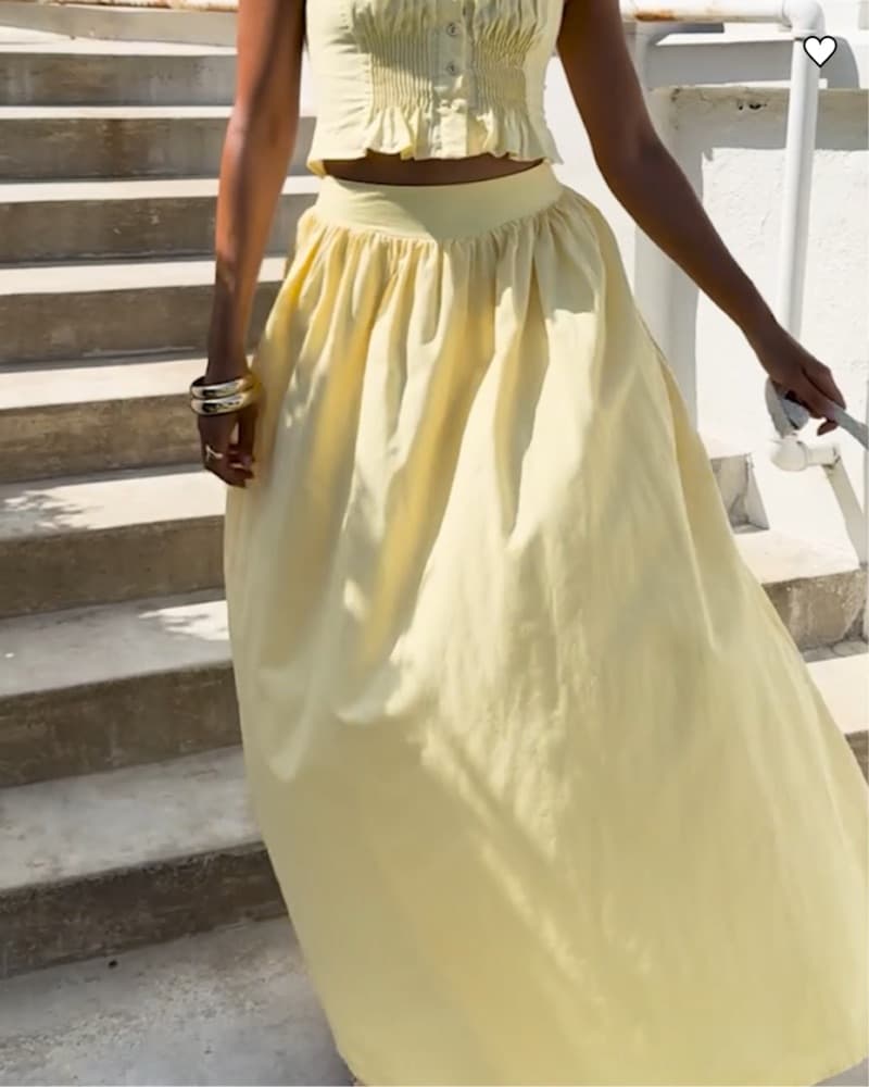 Yellow Two Piece Skirt Set - Image 2