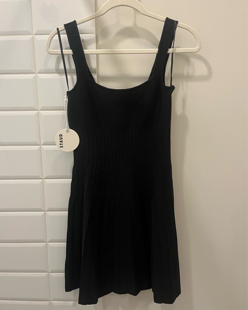 Staud Mini Ellison Dress Black - Image 5