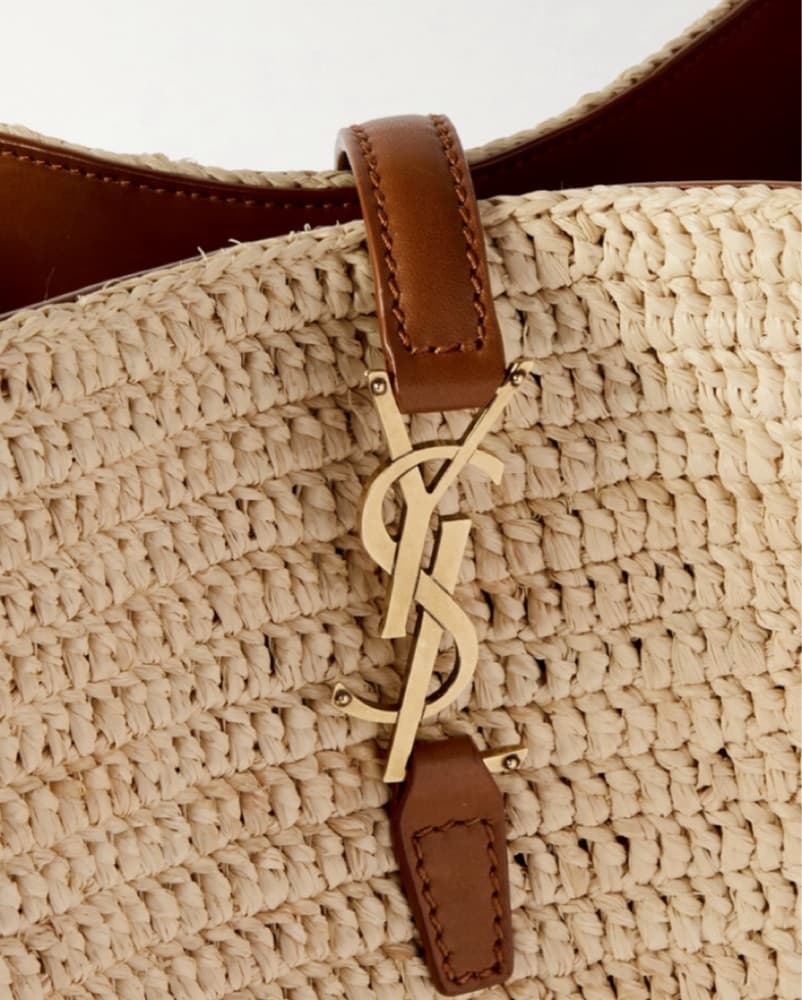 YSL Le 37 Raffia Bucket Bag - Image 5