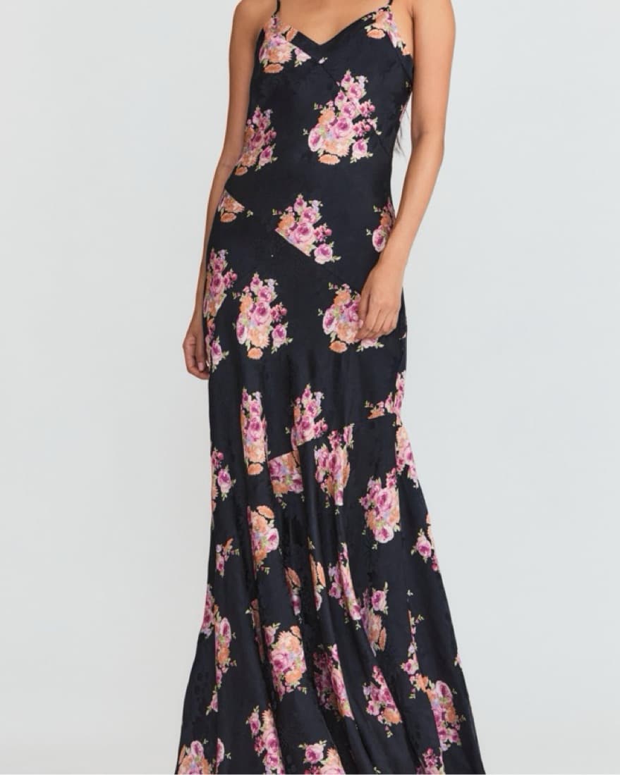 LoveShackFancy Azalea Silk Slip Dress - Image 2