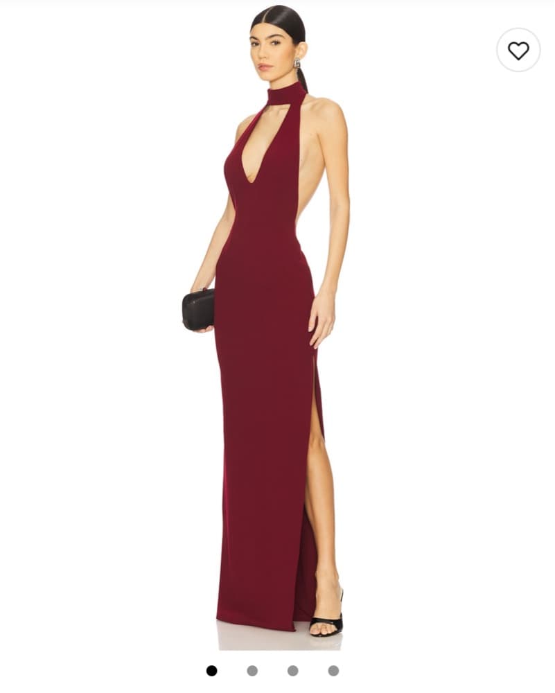 Halter Dress In Burgundy - Image 1