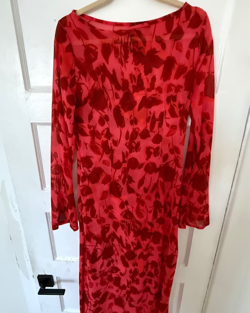 Red Floral Maxi Dress - Image 4